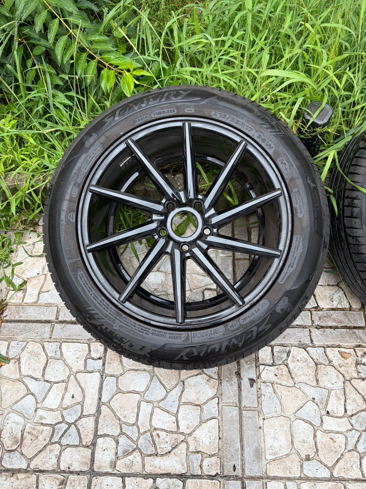 Jantes et pneus été 215/55/R17 5 x112, Autos : Pièces & Accessoires, Pneus & Jantes, Pneus et Jantes, 215 mm, Pneus été, 17 pouces