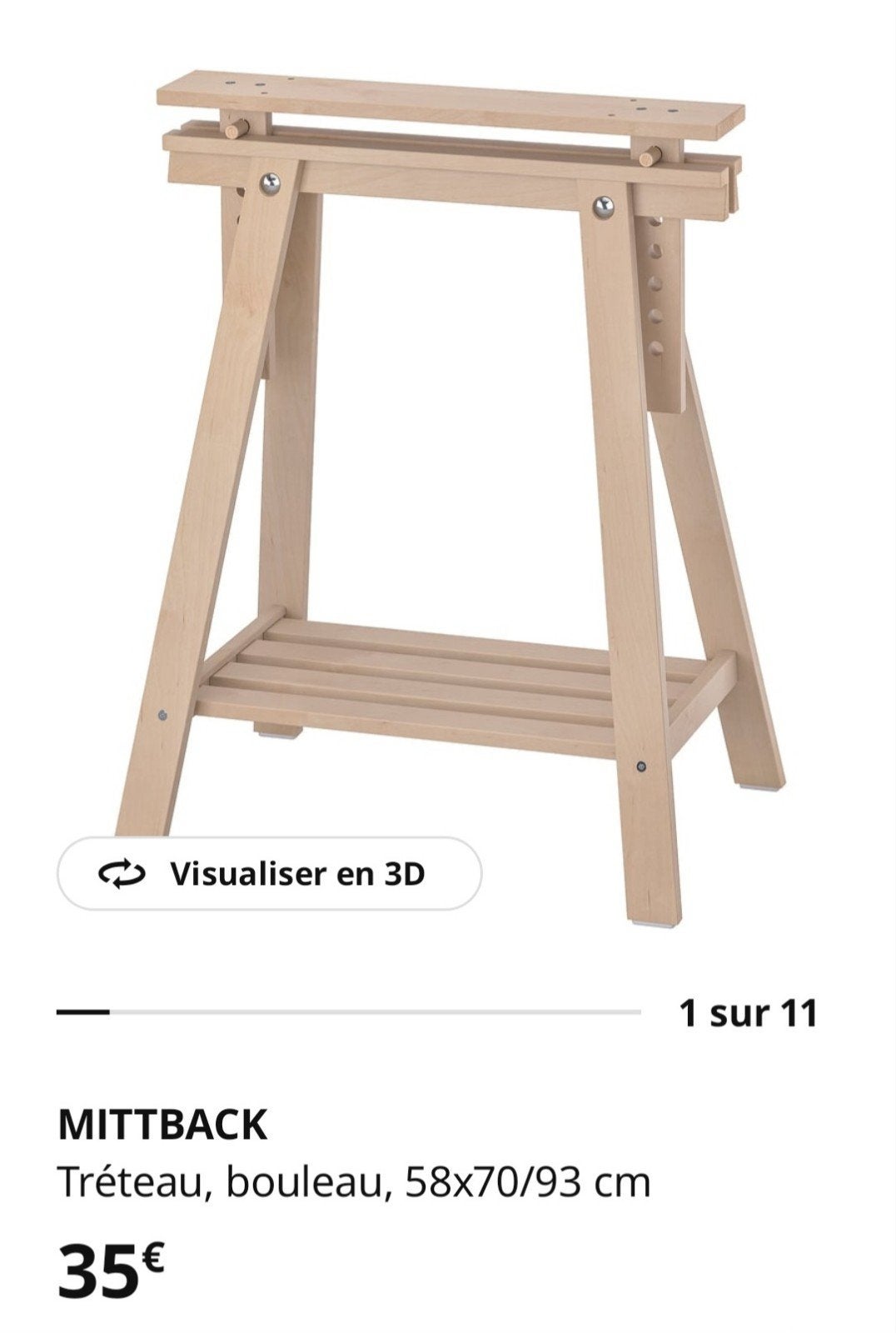 MITTBACK 2 berkenschragen Ikea NIEUW, Hout, Ophalen of Verzenden, IKEA, Nieuw