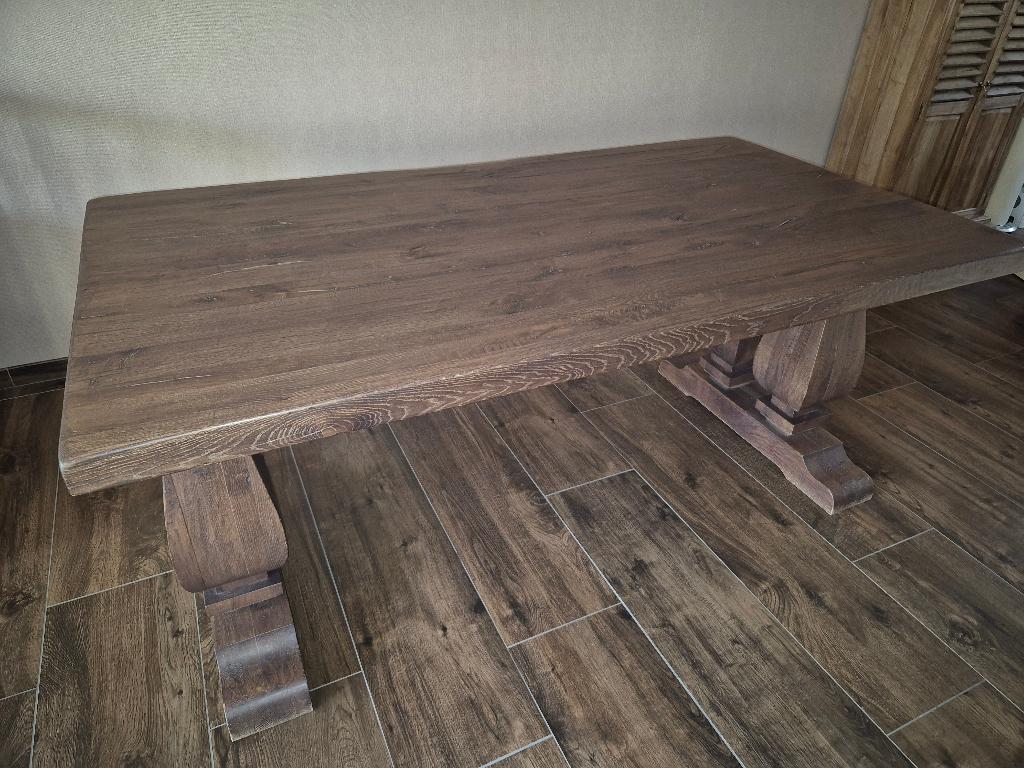 Massief Eiken Tafelblad (alleen het blad dus zonder de poten, Ophalen, Gebruikt, Kloostertafel gedisseld rustiek, Eikenhout