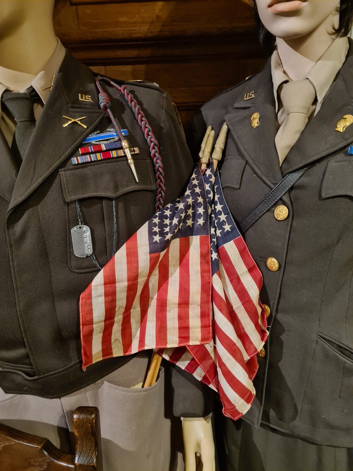 Amerikaans katoenen vlaggetje op houten stok, Divers, Drapeaux & Banderoles, Enlèvement ou Envoi