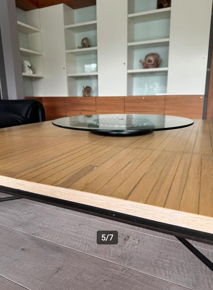 Table basse design en bambou, Maison & Meubles, 100 à 150 cm, Autres essences de bois, 100 à 150 cm, Enlèvement