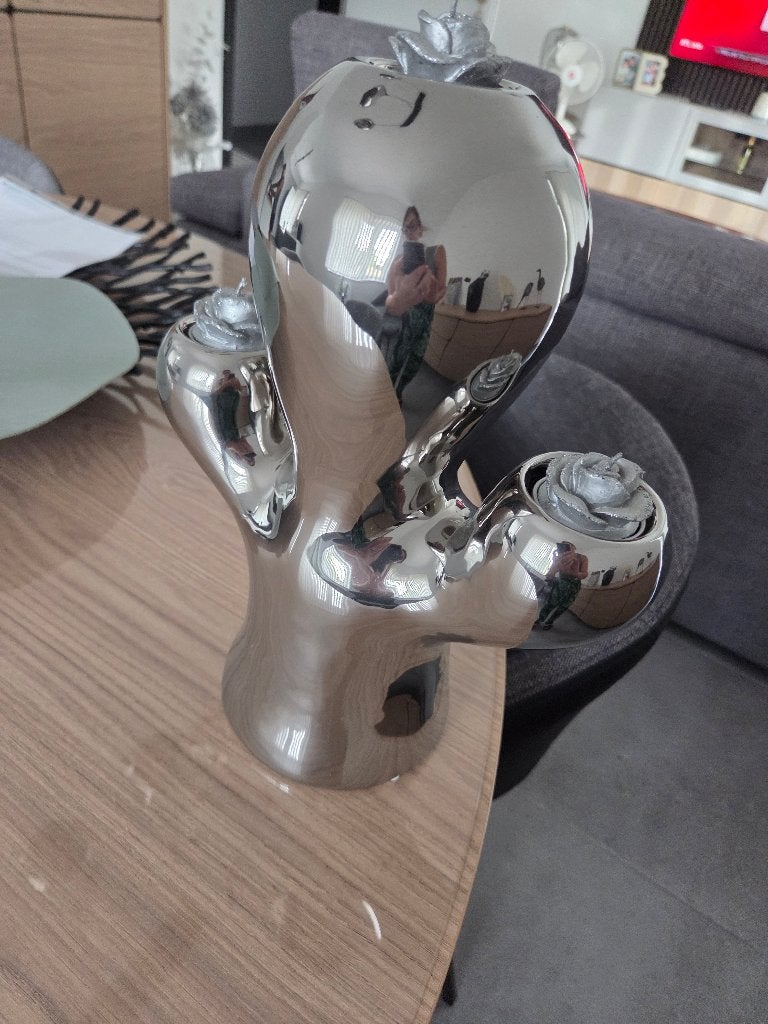 Beau bougeoir argenté à vendre, 31 cm, Autres marques, Comme neuf, Enlèvement