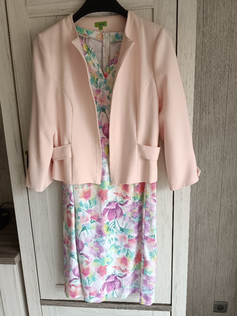 Zomer ensemble kleedje met vestje maat 42/44, K-design, Ophalen of Verzenden, Zo goed als nieuw, Maat 42/44 (L)