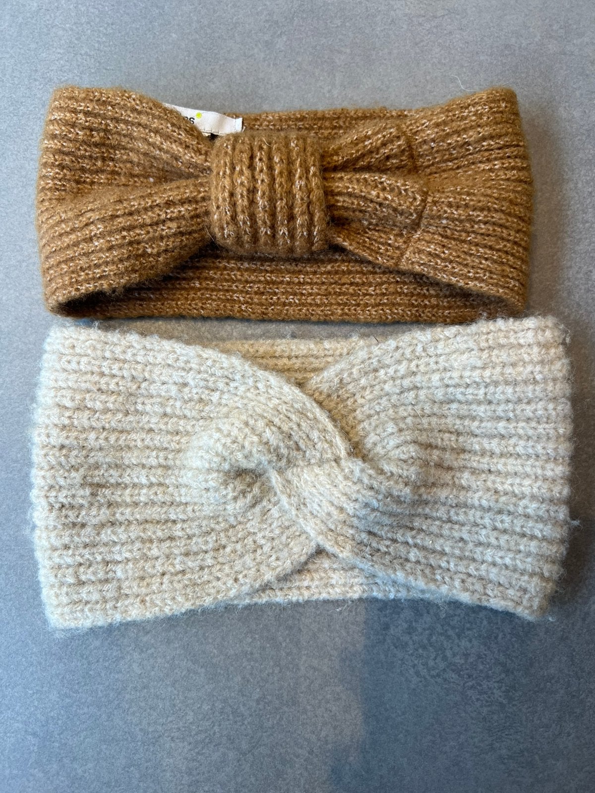 2 haarbanden beige/cognac - maat 4 tot 8 jaar, Enlèvement, Utilisé, Fille, Bonnet