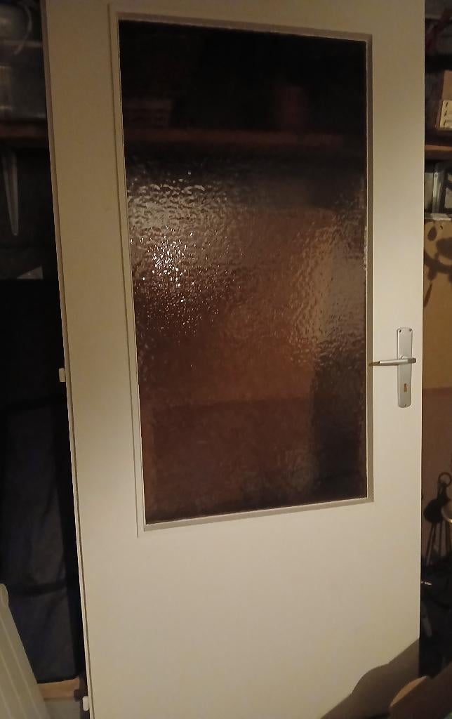 porte intérieure vitrée en bois, Ophalen, Gebruikt, 80 tot 100 cm, Binnendeur
