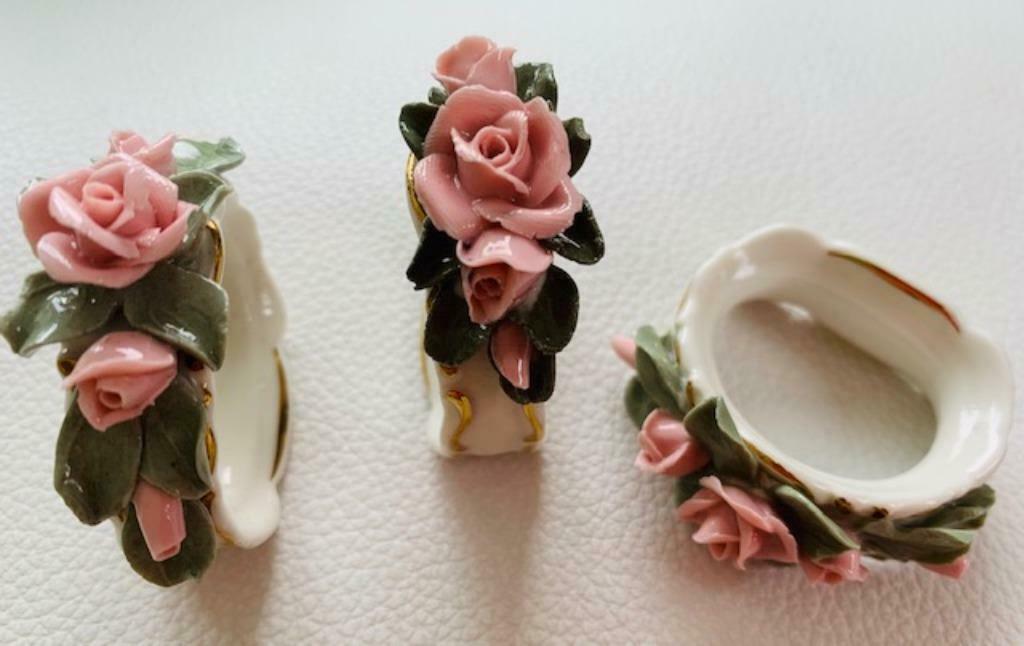Anciens ronds de serviette déco porcelaine Bavière Kronach, Enlèvement ou Envoi