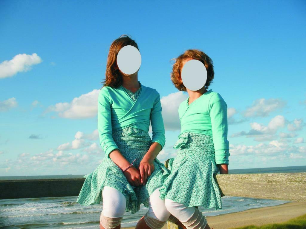 ensemble GYMP 3 stuks turquoise-ecru, Enlèvement ou Envoi, Comme neuf, Fille, Ensemble