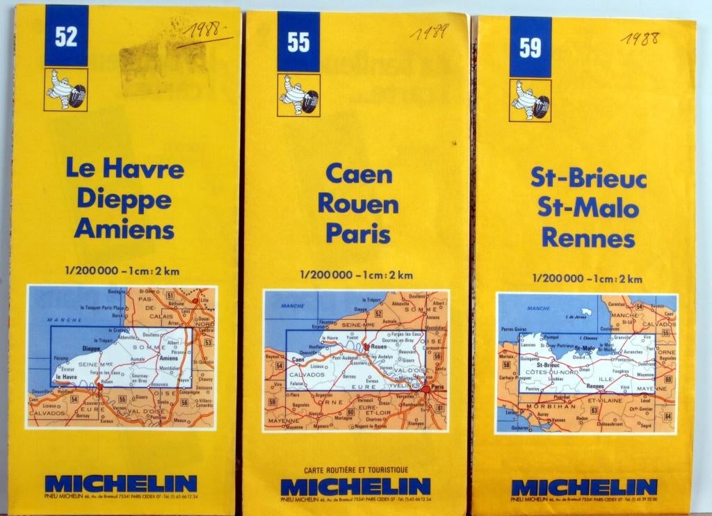Cartes Michelin France 55-55-59, Michelin Editions, Enlèvement ou Envoi, Utilisé, Carte géographique