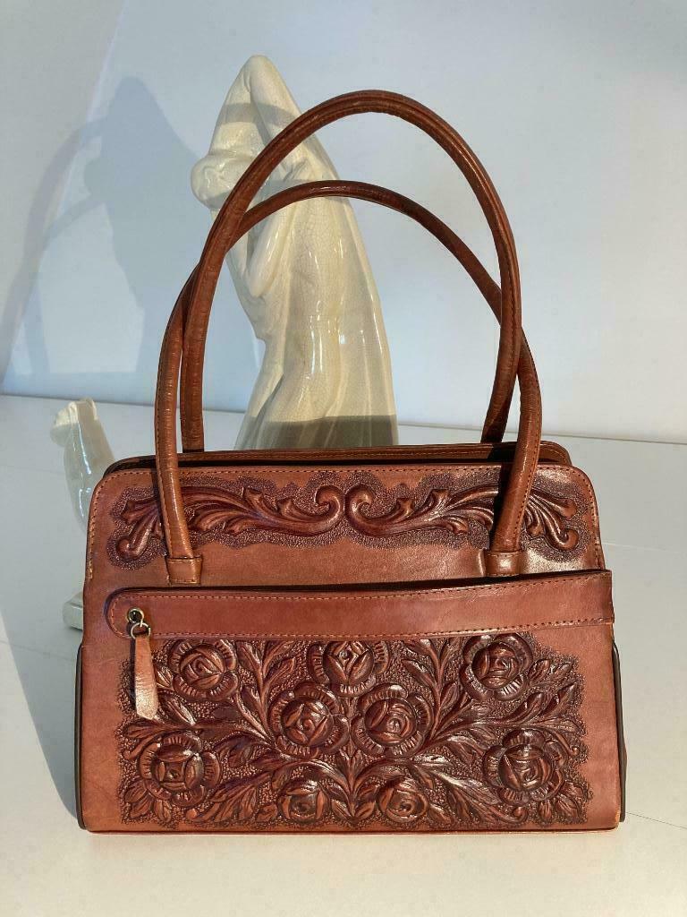 Sac à main vintage couleur cognac Mont Abur, Envoi, Utilisé, Autres couleurs, Sac à main