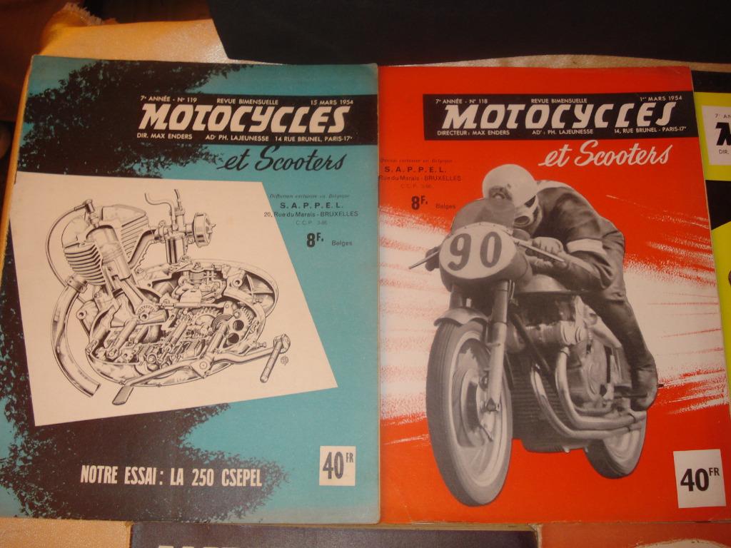 MOTOCYCLES Lot N°1 de 7 Anciennes Revues 1954, Livres, Enlèvement ou Envoi, Utilisé, Général