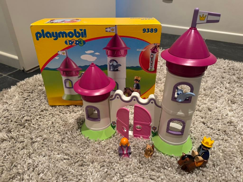 Playmobil 1.2.3 Kasteelpoort met koningskoppel – 9389, Enfants & Bébés, Jouets | Playmobil, Comme neuf, Enlèvement