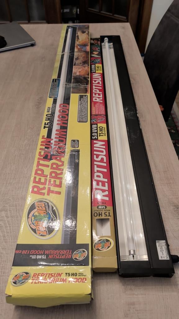 Reptisun t5 terrarium hood 120 cm met uv lamp, Dieren en Toebehoren, Reptielen en Amfibieën | Toebehoren, Ophalen