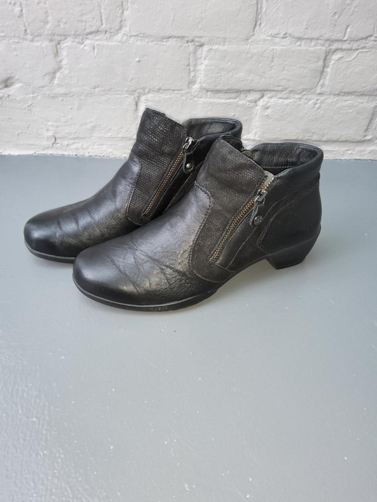 Zwarte lederen enkelboots comfortmerk Fidelio, Kleding | Dames, Schoenen, Zwart, Lage of Enkellaarzen, Nieuw, Ophalen of Verzenden