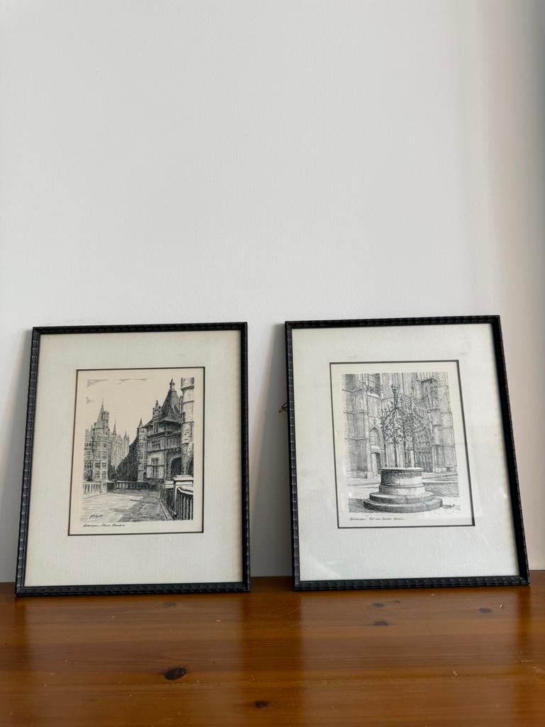 Set van 2 etsen – A. Tytgat  antwerpen ,matsijs , vleeshuis, Enlèvement