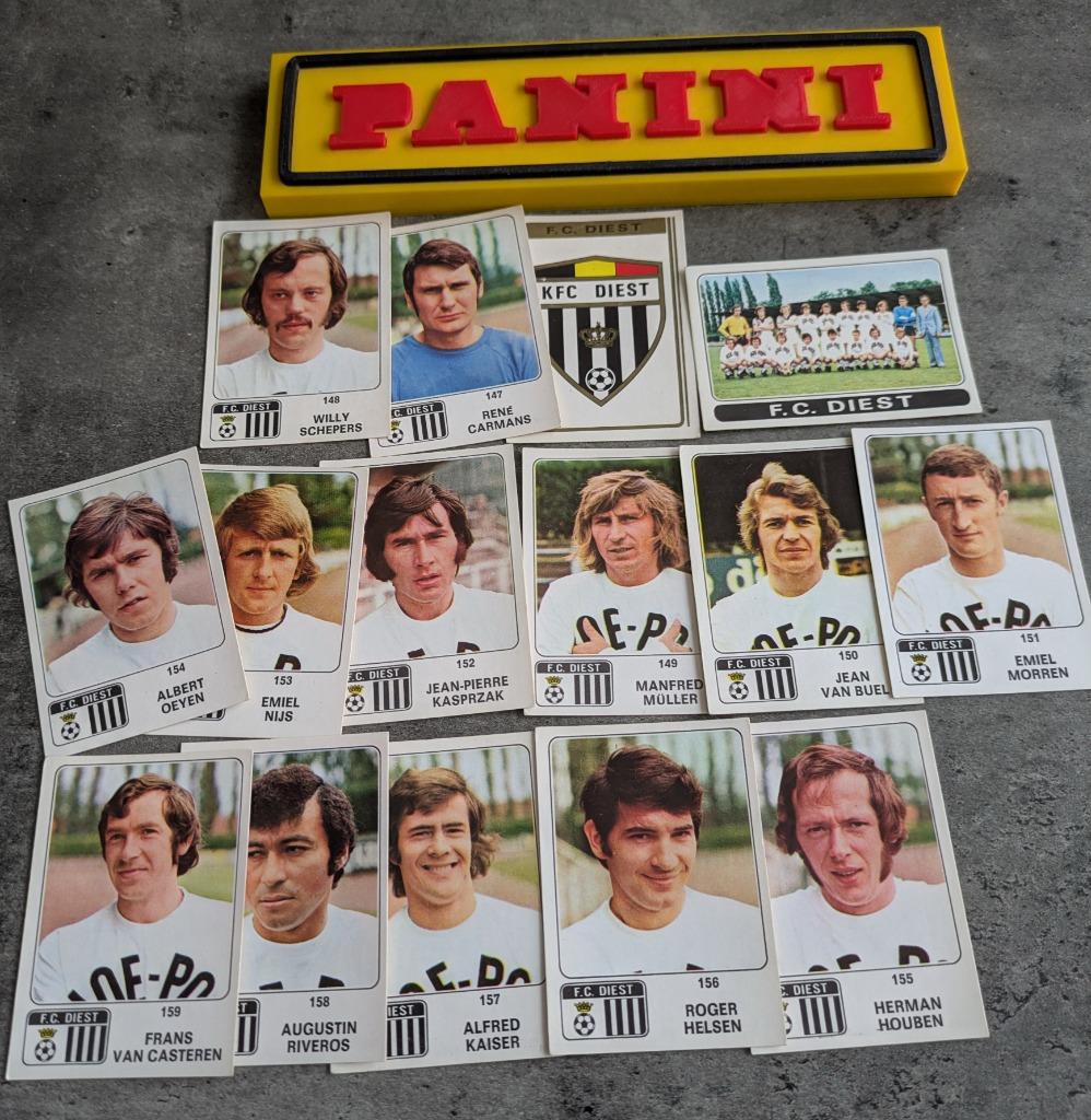 PANINI FOOTBALL 1973/74  FC DIEST  15X STICKERS 1973, Hobby en Vrije tijd, Stickers en Plaatjes, Verzenden