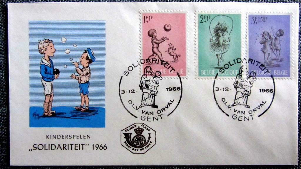 FIRST DAY COVER- SCOUTISME- KINDERSPELEN- BELGIË, Ophalen of Verzenden, Gestempeld, Overige thema's