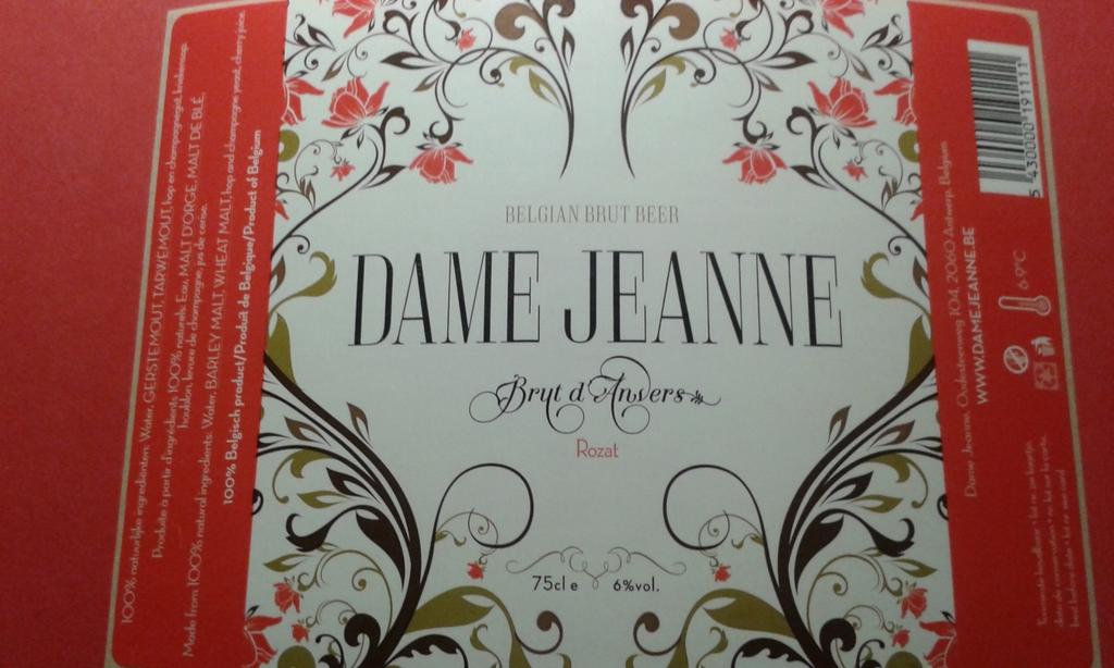 Bieretiket Dame Jeanne (Brut d'Anvers), Ophalen of Verzenden, Nieuw
