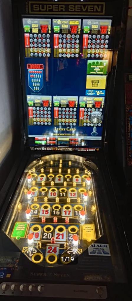 🎰 Mega Super Seven Bingo 47" LCD 🎰, Collections, Machines | Machines à sous, Comme neuf, Euro, Avec clés, Enlèvement
