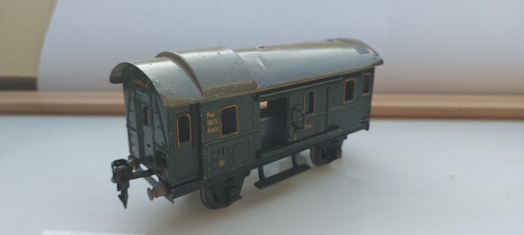 Marklin schaal 0 1728 Pakwagen spoor O, Gebruikt, Gelijkstroom of Wisselstroom, Wagon, Ophalen of Verzenden