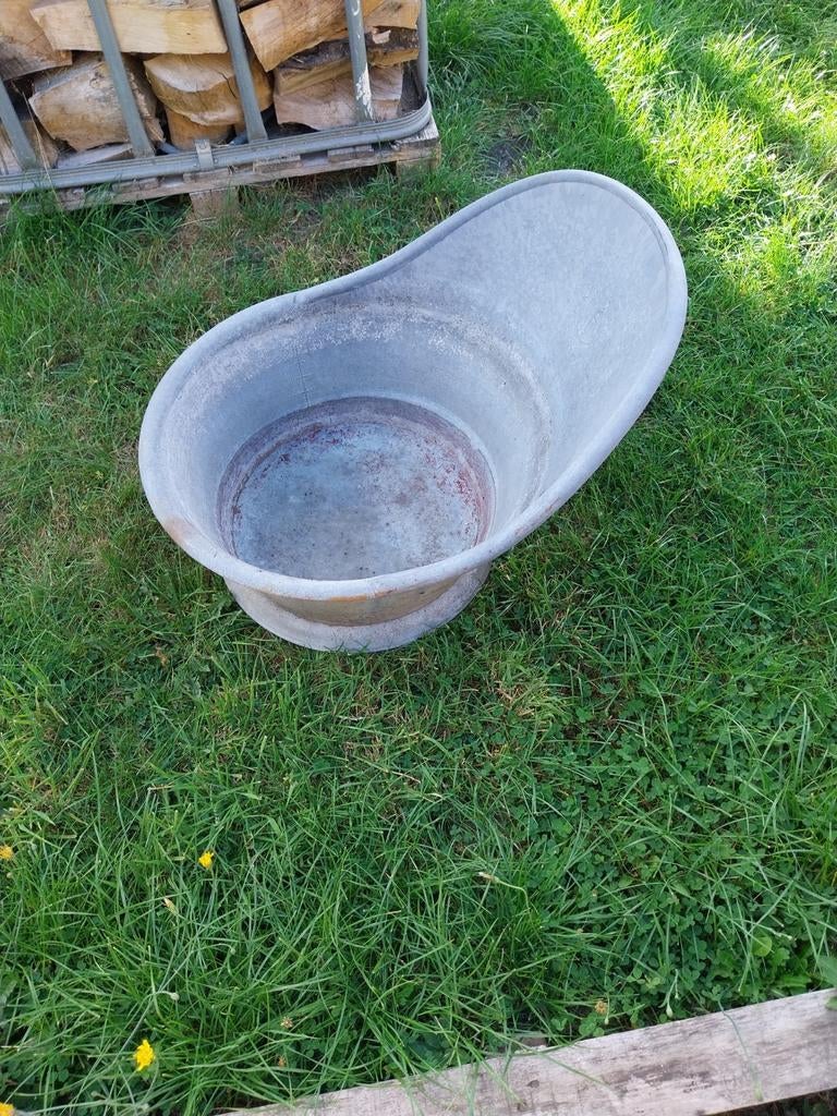 Groot antiek galva-bad in perfecte staat, Ophalen of Verzenden, Zo goed als nieuw