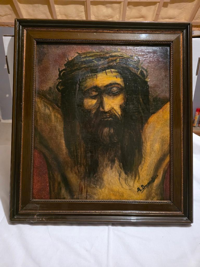 Oud schilderij Christus aan het kruis., Enlèvement
