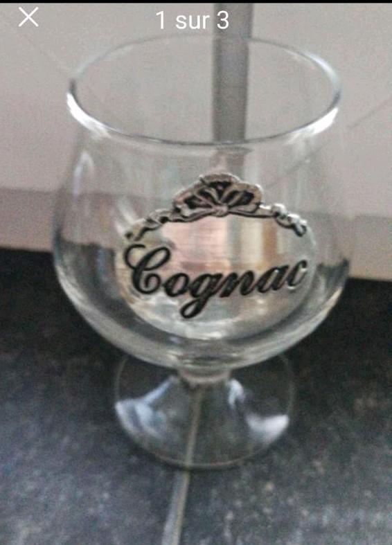 Verres à Cognac écusson en étain lot de 6, Enlèvement, Comme neuf, Autres types