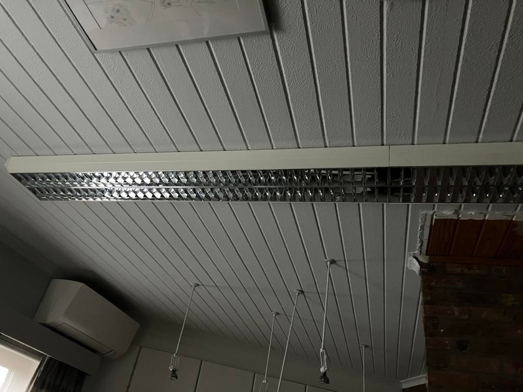 LED TL buizen armaturen, wit, 5 stuks, Huis en Inrichting, Ophalen, Gebruikt, Metaal, Industrieel