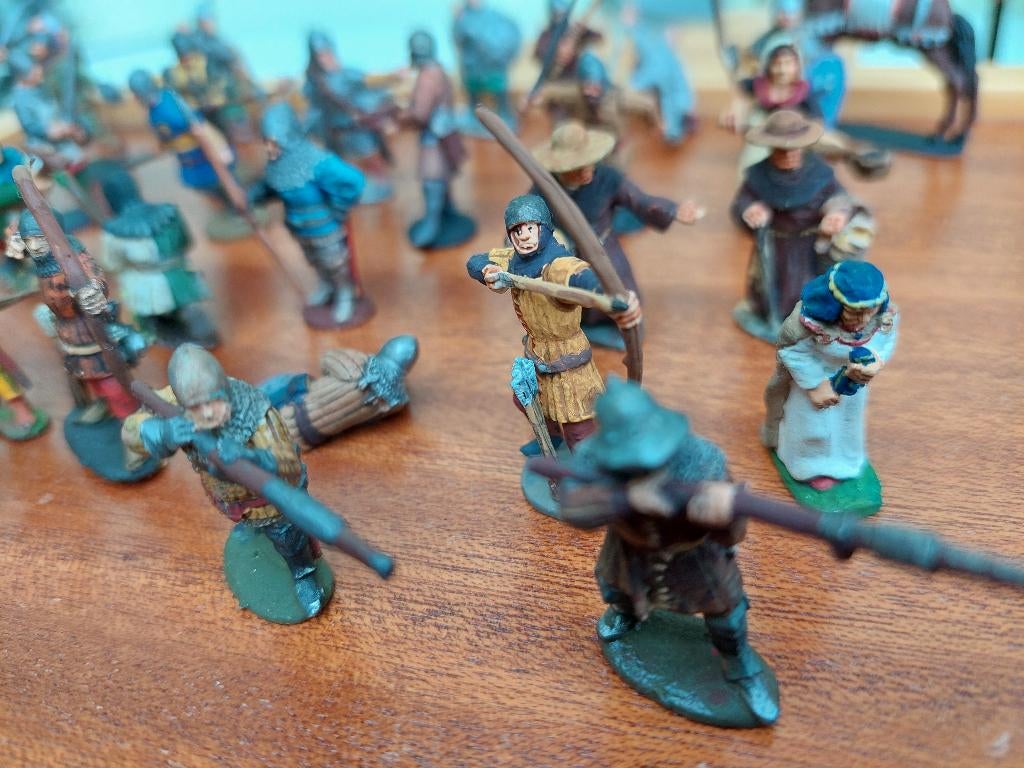 Tinnen Ridders soldaten 100jar. oorlog 28mm - +30 stuks, Ophalen of Verzenden, Zo goed als nieuw, 1:35 tot 1:50, Figuur of Figuren