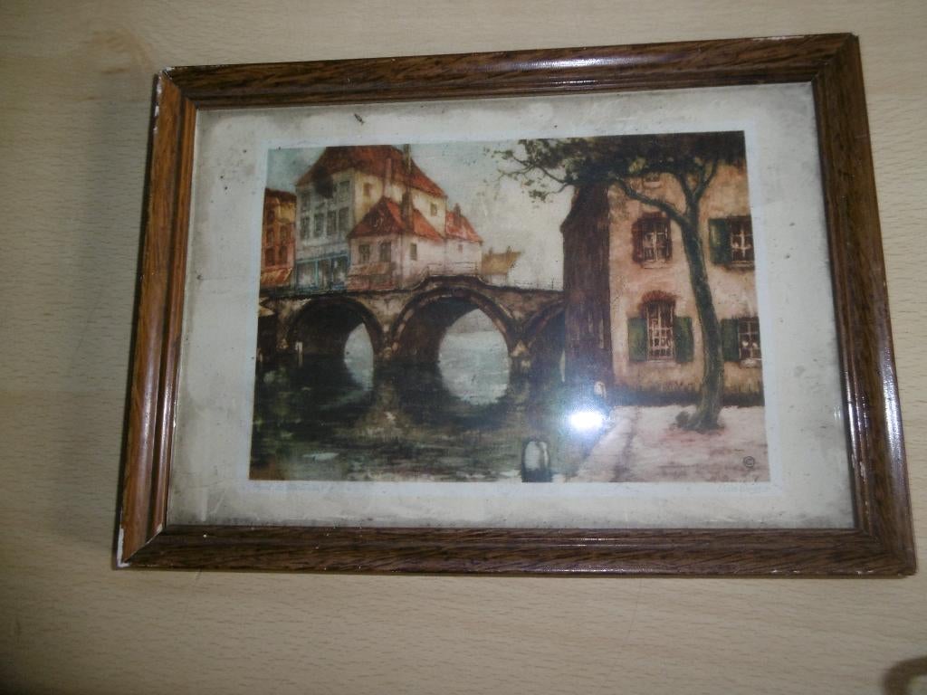 antiek kadertje met litho, tekening van doorn, Antiek en Kunst, Ophalen of Verzenden