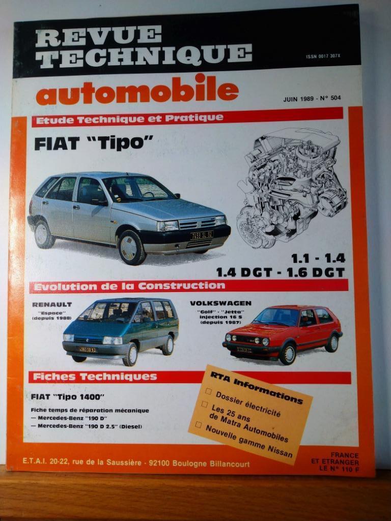RTA - Fiat Tipo - Renault Espace - n 504, Autos : Divers, Modes d'emploi & Notices d'utilisation, Envoi
