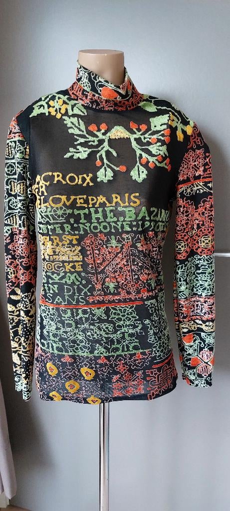 Vintage designer bloes Christian Lacroix Bazar 38/40 tattoo, Christian Lacroix, Ophalen of Verzenden, Zo goed als nieuw, Maat 38/40 (M)