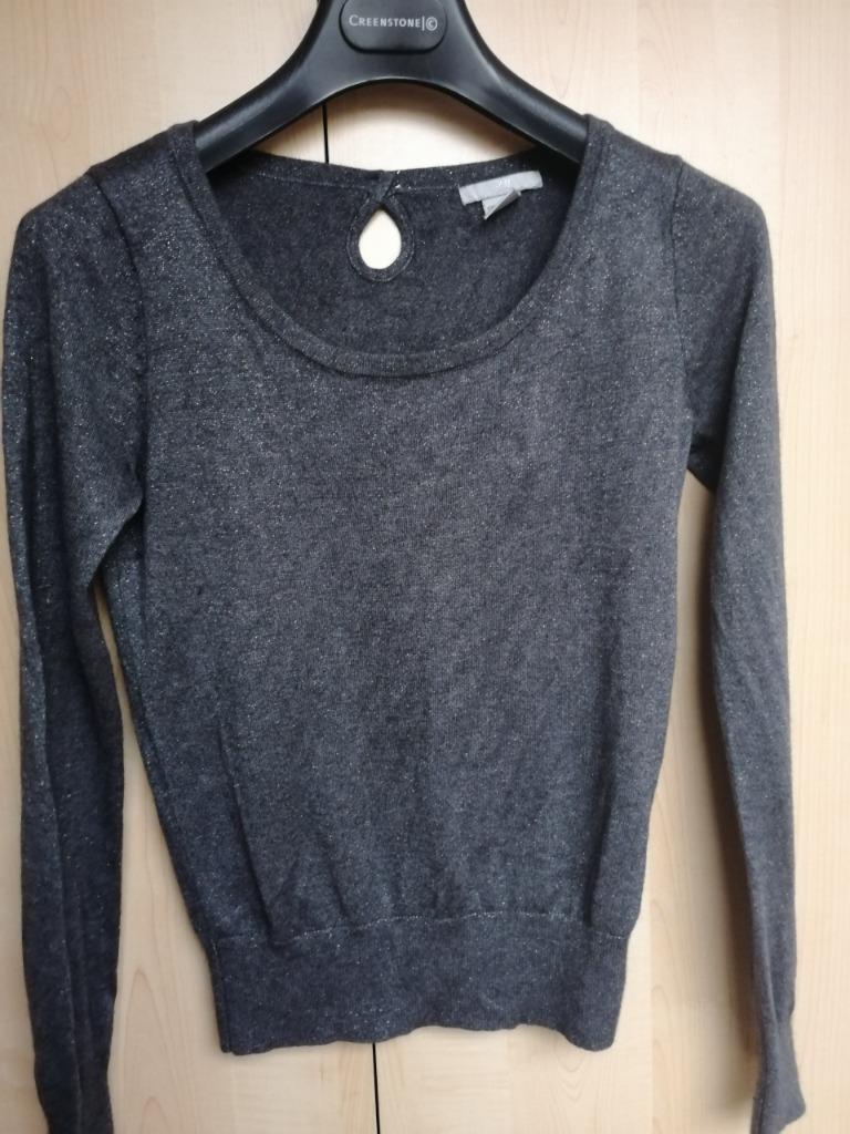 trui grijs h&m met glansdraad in verwerkt maat S, Kleding | Dames, Ophalen of Verzenden, Zo goed als nieuw, Maat 36 (S), Grijs
