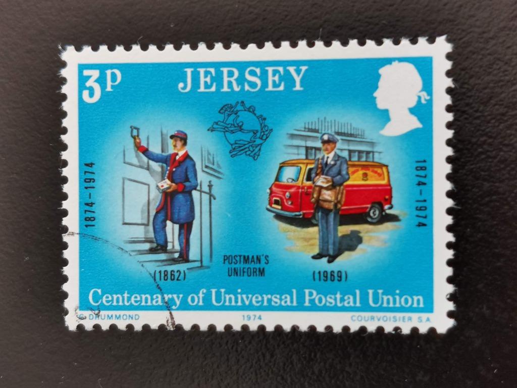 Jersey 1974 - postbode, postauto, Ophalen of Verzenden, Gestempeld