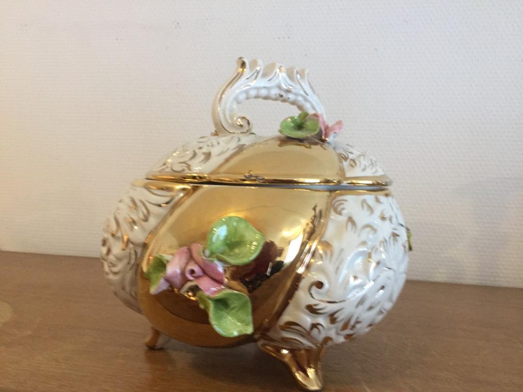 Vintage snoepdoos van keramiek, Antiek en Kunst, Antiek | Keramiek en Aardewerk, Ophalen of Verzenden