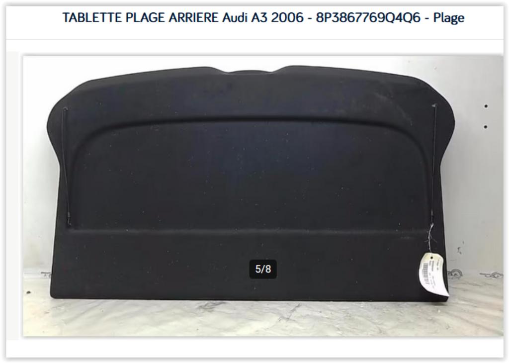 PLAQUE ARRIÈRE Audi A3 2006 - 8P3867769Q4Q6 - Planche arrièr, Autos : Pièces & Accessoires, Enlèvement ou Envoi, Utilisé, Audi