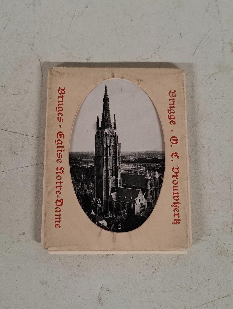 Vintage mini ansichtenkaartenboekje OL Vrouw kerk Brugge, Enlèvement ou Envoi, Non affranchie