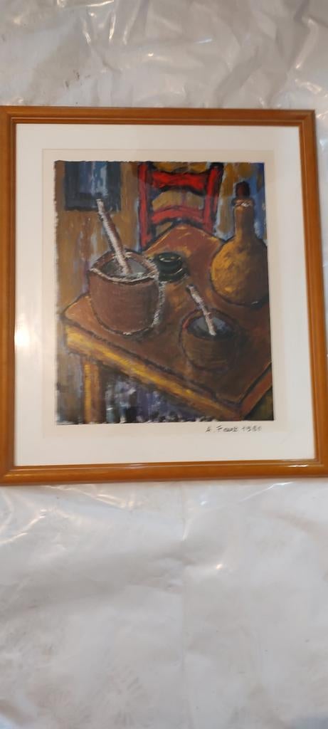 Prachtig schilderij kader kunstwerk A. Feert 1981, Antiek en Kunst, Ophalen of Verzenden