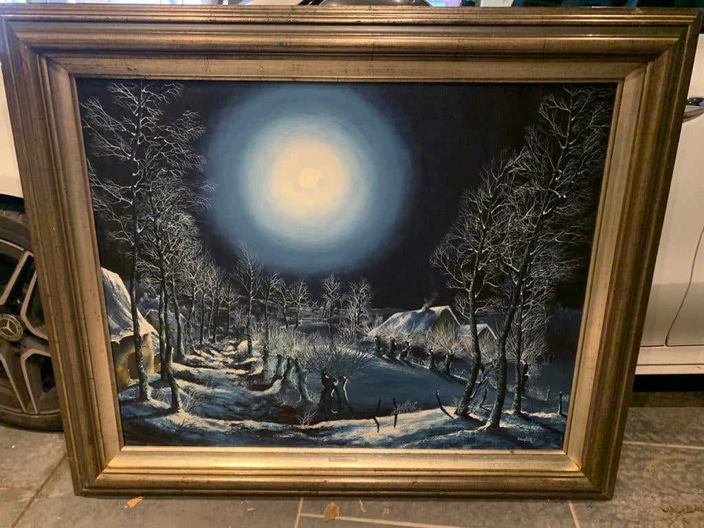 Prachtige handgemaakte winter kader, getekend, Ophalen