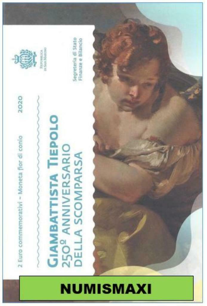 2 euro San Marino 2020 Tiepolo, Ophalen of Verzenden, San Marino, 2 euro