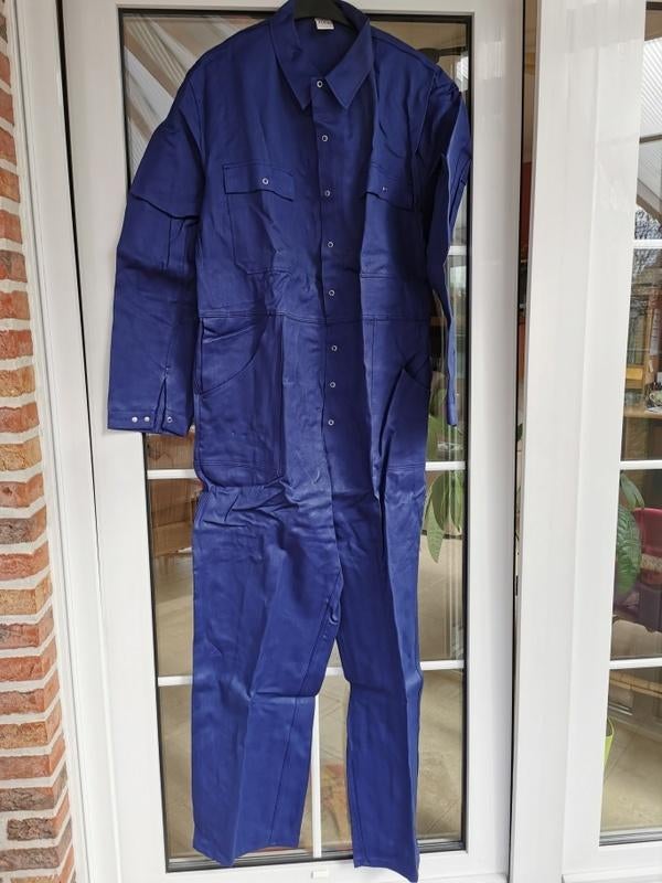 Overall nieuw met knijpers, koningsblauw, Sanfor Maat 60, Heren, Nieuw, Ophalen of Verzenden, Overall