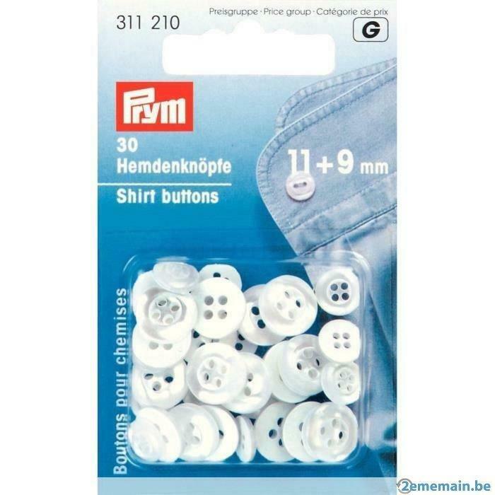 Lot van 20 witte knopen van 11 mm & 10 van 9 mm 4 gaten 3112, Hobby en Vrije tijd, Ophalen of Verzenden, Nieuw