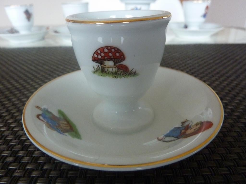 6 eierdopjes Porcelaine De Baudour, Antiek en Kunst, Ophalen of Verzenden