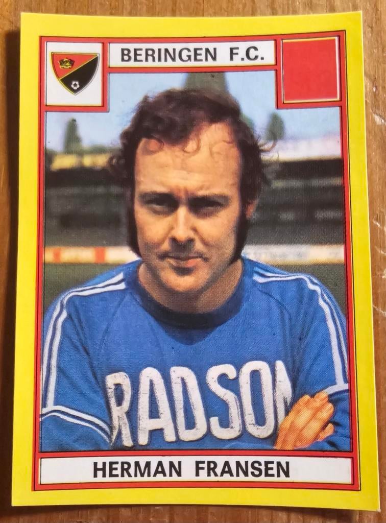 Panini Football 75 nr 74 Herman Fransen Beringen FC!, Ophalen of Verzenden, Zo goed als nieuw, Sticker