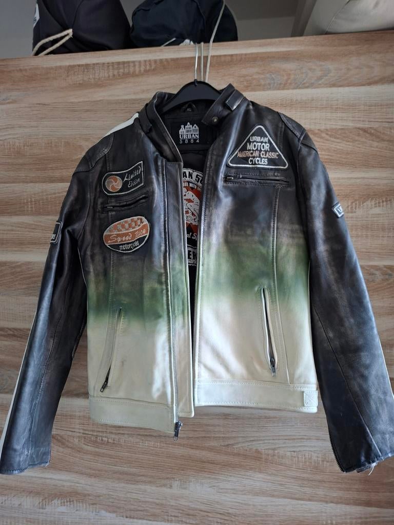 Te koop Urban Dames lederen motorjas Mt S tot M, Motoren, Ophalen, Dames