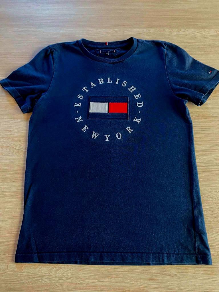 blauw t-shirt - Tommy Hilfiger - maat 176, Gebruikt, Ophalen of Verzenden, Tommy Hilfiger, Shirt of Longsleeve