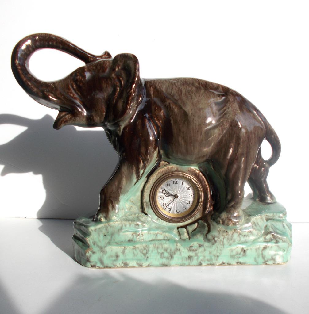 Art deco klok olifant, Antiek en Kunst, Curiosa en Brocante, Ophalen of Verzenden
