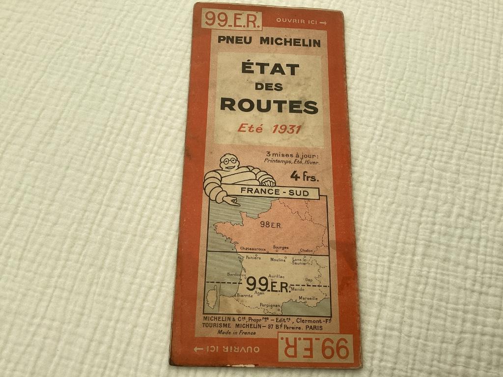 Wegenkaart carte routiere FRANCE SUD 1931 Michelin, Enlèvement ou Envoi, Utilisé, Carte géographique, 1800 à 2000