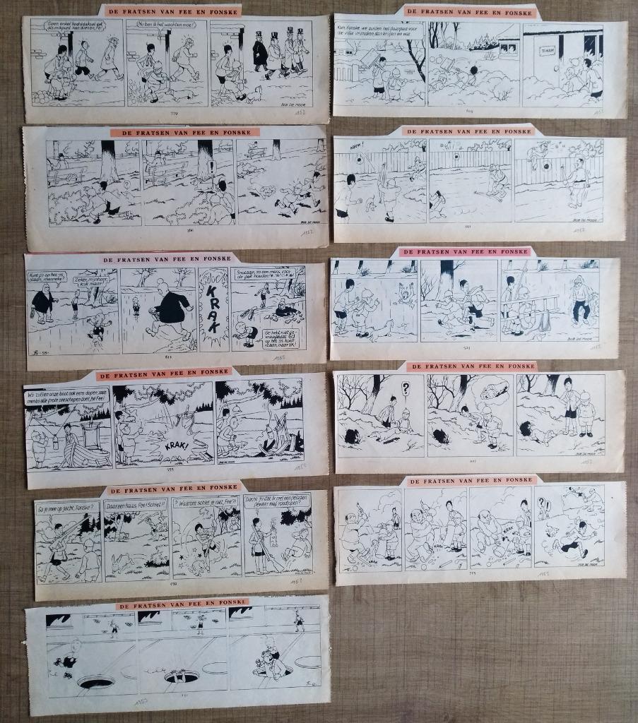 Oude stripknipsels: De fratsen van Fee en Fonske (jaren '50), Ophalen of Verzenden, 1940 tot 1960, Knipsel(s)
