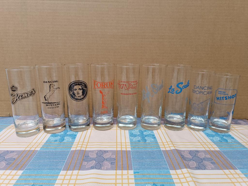 Discotheek Dancing Club Glas Longdrink Glazen Vintage Retro., Verzamelen, Ophalen of Verzenden, Gebruikt, Gebruiksvoorwerp