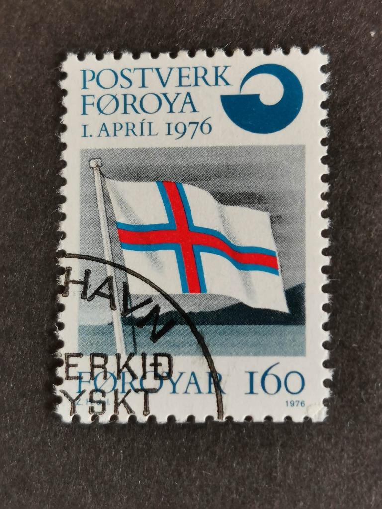 Îles Féroé/Foroyar 1976 - drapeau, Timbres & Monnaies, Timbres | Europe | Scandinavie, Enlèvement ou Envoi, Danemark, Affranchi